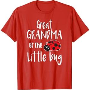Great Grandma Of The Little Bug Cute Ladybug Baby Shower T-Shirt S