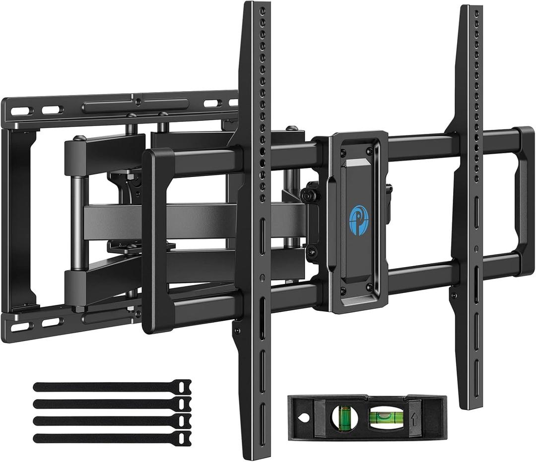 Pipishell Full Motion TV Wall Mount for 4082 inch Flat or Curved TVs, Smooth Swivel & Extension, Tool-Free Tilt with Heavy-Duty Arms, Max VESA 600x400mm up to 110 lbs, Fits 12/16 Wood Studs, PILF11