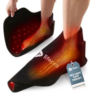 Lifepro Red Light Therapy Foot and Ankle Wrap, Comfortable and Portable, One-Size-Fits-All, 2 Effective Wavelengths, Invisible Near-Infrared Red Light Therapy Glove for Joints, Muscles and Stiffness