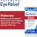 Bausch + Lomb Advanced Eye Relief, Maximum Redness Reliever and Lubricant Eye Drops, Soothes Burning & Irritated Dry Eyes, Moisturizes & Comforts, 0.5 Fl Oz (Pack of 6)