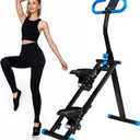 Stair Stepper for Home Gym Exercise, Vertical Climber Exercise Machine for Full Body Workout, Compact Folding Cardio Exercise Climber with Adjustable Handlebar (Blue)