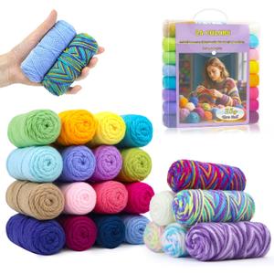 Lewhoo Crochet Kits for Beginner, 1312 Yards Acrylic Yarn Kit for Knitting and Crocheting, 25g24 Yarn Bundles with Accessories