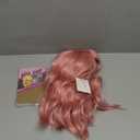 Light Pink Wig for Women Short Pastel Wavy Wigs Curly Bob Wigs with Bangs Shoulder Length Colorful Synthetic Wigs for Cosplay Costume Party Daily Use(14 Inches)