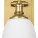 Wall Sconce Light, Vintage Sconces Wall Lighting in Aged Brass, 1 Light Bathroom Vanity Lighting with Opal Glass Shade, Wall Light for Bedroom Bathroom Living Room Entryway Hallway