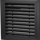 PATIKIL 16" x 16" Return Air Vent Cover, Aluminum Alloy Return Air Grille Linear Bar Removable Grille with Mesh Filter for Sidewall Wall Ceiling Floor HVAC System, Black