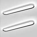 ADISUN Modern LED Ceiling Light Dimmable Linear Ceiling Light 39.4in Semi Flush Mount Long Lights with Remote Control and Side Lighting for Living Room Kitchen Dining Room, 2 Pack(65W)