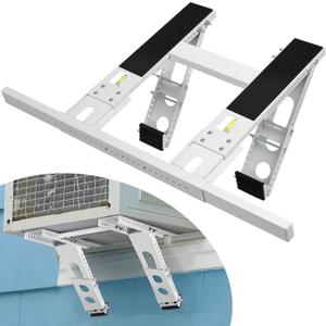getlstub Air Conditioner Support Bracket, Adjustable Window AC Bracket, No Drilling, Heavy Steel Air Conditioner Stand Fit Most Single and Double-Hung Windows, Hold Up to 220lbs