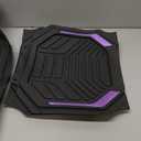 PIC AUTO Heavy Duty Rubber Floor Mats, Purple Aluminum Film Car Mats Set, Front and Rear Car Mats with Anti-Slip Backing, All Weather Protection, Trim-to-Fit for Automotive SUV, Sedan, Van