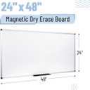 Mr. Pen- Magnetic Dry Erase Board for Wall, 24" x 48", Silver Aluminum Frame, Large White Board Dry Erase with Marker Tray & Mounting Hardware
