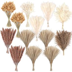 300 PCS Dried Pampas Grass Decor, Dried Flower Bouquets for Wedding, Home, Centerpiece Table, Modern Home, Western Living Room, Nurserie, Nursery, Boho Room, Beach, Women Office, and Boho Decor