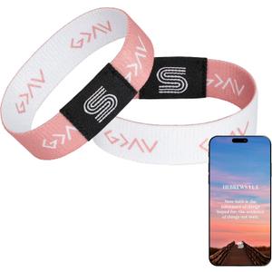 Daily Bible Verse Bracelet - Scan Phone, Christian Gifts For Men, Women, God Is Greater Than The Highs And Lows Scripture Bracelets For Prayer, Wearable Jesus Faith Devotional God Band (Pink)