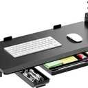 Height Adjustable Keyboard Tray Under Desk Slide Out, 27(33 Including Clamps)*11 Inch, Ergonomic Keyboard & Mouse Drawer Extender Holder, Sturdy C-Clamp Mount, for Home, Office, Black