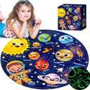 ZIZZ Puzzle for Kids Ages 4-6: Glow in The Dark Solar System Jigsaw Puzzles 70 Piece Space Planets Large Floor Puzzle for Kids 3-10 Years Old Educational Toy Gift for Boys Girls Birthday Christmas