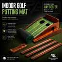 Palladium Golf Putting Mat for Indoors - Indoor/Outdoor Putting Green with Ball Return, Realistic Surface Golf Putting Mat, 2 Hole Training, 10 Feet.