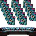 14Pcs Stretch Patio Cushion Covers,Outdoor Couch Covers Replacement,Outdoor Couch & Sofa Slipcovers,for Patio Furniture Cushion Covers,Washable Reusable Furniture Protector (Summer Night ,Cover Only)