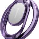 Magnetic Phone Ring Holder, Double Adjustable Phone Grip and Stand Compatible with MagSafe Ring Holder, Compatible with PopSockets MagSafe Ring Removable for iPhone & Android Phone, Purple