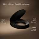 KOHLER 25876-7 Hyten Elevated Quiet-Close round-front toilet seat, Black Black