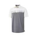 Rouen Mens Polo Shirts Short Sleeve Performance Regular Fit Quick Dry Stylish Chest Print Casual Mens Golf Shirts Light Grey Size M