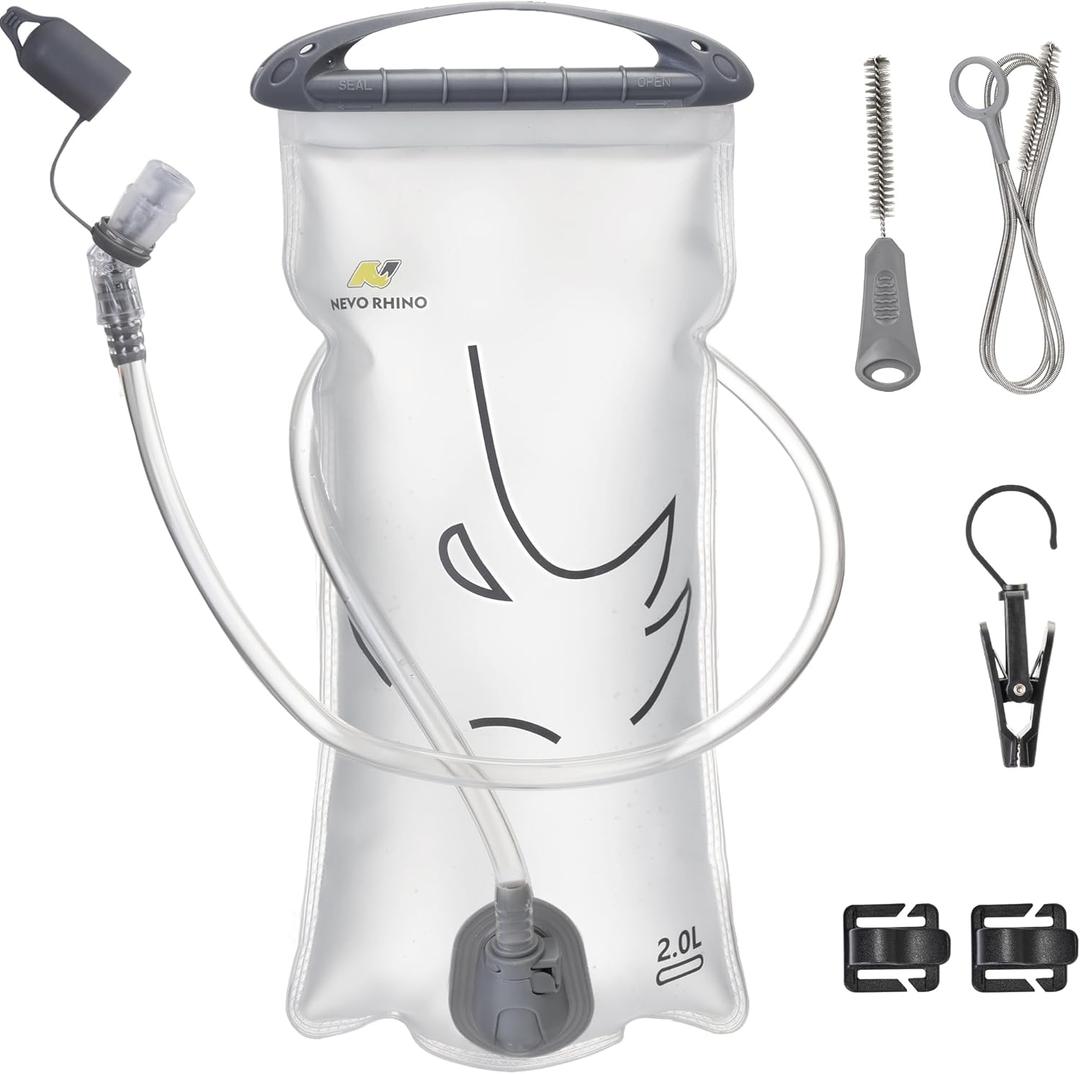 N NEVO RHINO Hydration Bladder 2L-3L,Water Reservoir for Hiking Backpack Leak Proof Water Storage Bladder,BPA-Free Water Pouch Hydration Pack for Camping Cycling Running