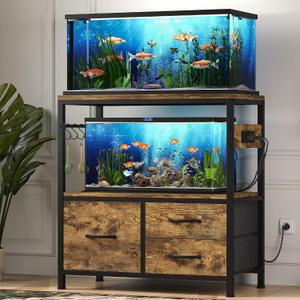 Heybly 20-29Gal Fish Tank Stand with Drawer, Power Outlet,330lbs HAS001SR-1