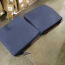 Waterproof Outdoor Chair Cushions for Patio Furniture, 24" x 24" x 4" Patio Chair Cushion with Adjustable Ties & Portable Handle, Square Outdoor Cushion with Removable Cover, Navy, 2 Pack