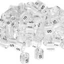 uxcell 160pcs Clothes Hanger Markers S Size Tags, Fit 3.5mm Rod Garment Size Hanger Clips Garment Color Coding Label for Clothing Hangers, Transparent
