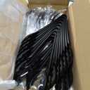 Mwellewm 36Pcs Plastic Serving Utensils Set Large Disposable Serving Spoons Forks Tongs for Serving Food 8.5'' Heavy Duty Black Large Party Utensils Supplies for Buffet Restaurant Dinner Salad Soup