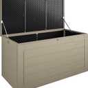 Cosco Outdoor Living 180 Gallon Patio Storage Box, Extra Large, Lockable Lid, Weather-Resistant, Tan/Brown