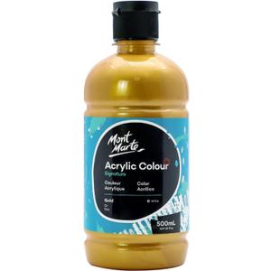 Mont Marte Gold Acrylic Paint Set 16.9oz (500ml), Perfect for Canvas, Wood, Fabric, Leather, Cardboard, Paper, MDF and Crafts (16.91 Fl Oz (Pack of 1))