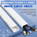 Cord Covers for Wires, Large Cord Hider for Wall Mount TV, White Cable Covers, Hide Cords, 10 x L15.7in W1.54in H0.74in