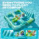 HLDIRECT Inflatable Pool Float for Adults, 61"71" Pool Lounger Floats for 2 Person, Sun Tanning Floats Raft with Drink Holder & Backrest, Water Float Tanning Pool for Swimming Pool, Lake, River