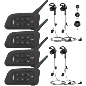 Referee Headset, USB C Interface Communication System with Headset Earphone for Volleyball Official Football Soccer Handball (4 Pack)