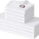 Homaxy 100% Cotton Kitchen Towels and Dishcloths Set - 8 Pack Waffle Weave Soft and Absorbent Dish Towels - 26 X 16 Inch and 12 X 12 Inch - White