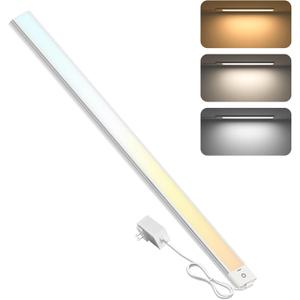 MYPLUS 24" Under Cabinet Lights, 5 Color Temps Under Counter Lights with Dimmable 630Lumens,98 LEDs,12W,Ultra Thin LED Light Bar Plug-in for Kitchen, Cabinet, Counter and Shelf