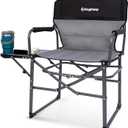 KingCamp Oversized Camping Directors Chair for Big and Tall, Heavy Duty 440lbs Folding Chairs with Side Table, Portable Padded Camp Chairs with Wide Seat & Anti-Sag Fabric for Outdoor Lawn Fishing RV