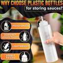 6-Pack Plastic Condiment Squeeze Bottles 36oz – Refillable Squirt Bottles with Narrow Tip, Leak-Resistant | Great for Oil, Sauces, Ketchup, Mayonnaise, Syrup, Dressing, BBQ Stations & Catering Use