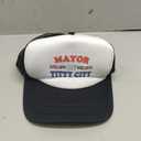 Mayor of Titty City Snapback Trucker Hat for Men or Women, Vintage Fit with Funny Novelty Graphic, Black/White