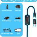 FARSENSE USB A to 12V Cigarette Lighter Adapter(36W)-USB C Male to Cigarette Lighter Female Socket PD Trigger Cable(2FT) with Switching Voltage and Display Voltage,for Dash Cam,GPS,Etc