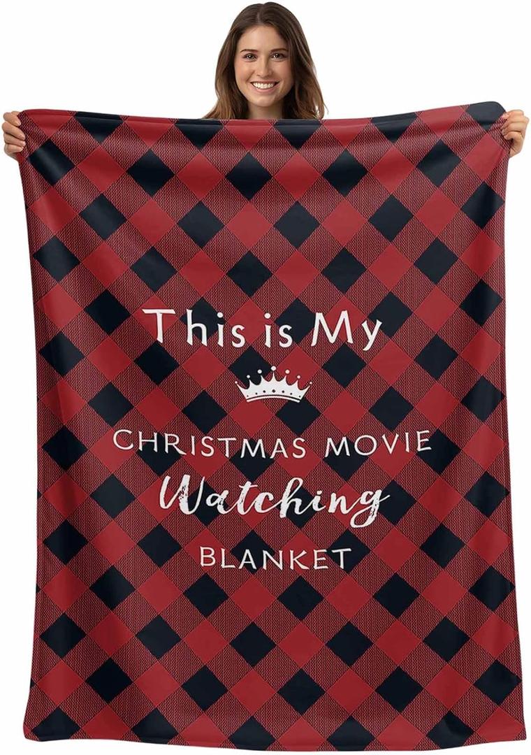 Teamery All Season Bed Blanket Fleece Blanket Throw Lightweight Super Soft Cozy Luxury Microfiber - This is My Christmas Movie Watching Blanket (40 x 50 Inches)