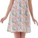 Nightgowns for Women, Women's Sleepwear Lightweight Cotton Nightdress, Crew Neck Sleepshirt Sleeveless Loose Fit (XL)