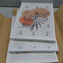 12x18 Frame Set of 3 - Display 11x17 Photo with Mat or 12 x 18 Poster without Mat, Wall Mounting Horizontal and Vertical, White