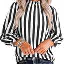 Avanova Women Polka Dot Long Sleeve Blouse Shirts Work Mock Neck Ruffle Top M