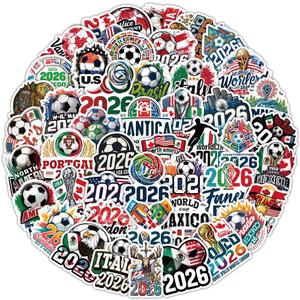 200pcs 2026 World Cup Stickers Pack, Soccer Stickers for Scrapbooking, Vinyl Waterproof Stickers for Water Bottles, Soccer Team Gifts for Kids Teens, Stocking Stuffers for Boys Girls