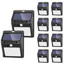 SEZAC Solar Lights Outdoor [10 Pack /3 Working Mode], Solar Security Lights Solar Motion Sensor Lights Wireless IP 65 Waterproof Outdoor Lights for Garden Fence Patio Garage (42LED)