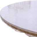 Walrus Clear Round Vinyl Fitted Tablecloth Waterproof Oilcloth Heavy Duty Elasticized Table Cover Elastic Edge Design Plastic Tablecloth Protector for Round Table