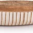 Kimona Decorative Bowl Wood Bowls Decorative Table Centerpiece, Wood Dough Bowl Farmhouse Country, Restaurant, Caf (14" x 6" x 2.3")