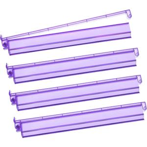 Mahjong Racks with Pushers 4PCS Set Majiang Tile Holder Acrylic Mahjong Racks Accessories and Gifts (Deep Purple)