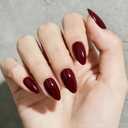 Burgundy Press on Nails Almond with Nail Tabs,120pcs Medium Almond Press on Nails,12 Sizes Glossy Burgundy Medium Fake Nails,Full Cover Acrylic Nails Press ons for Women
