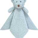Baby Blue Teddy Bear Soft Stuffed Animal Security Blanket, Plush Bear Character Lovey Blanket, Baby Shower/Nursery Gift, Newborn Infant Toddler Snuggle Blankie for Boys Girls, 14 Inches