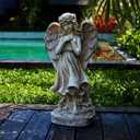 Garden Angel Figurines, Light Up Praying Angel Statues Outdoor Statue with Solar LED Lights for Patio, Lawn, Cemetery Grave Decoration, Sympathy Gift, 16.9" H